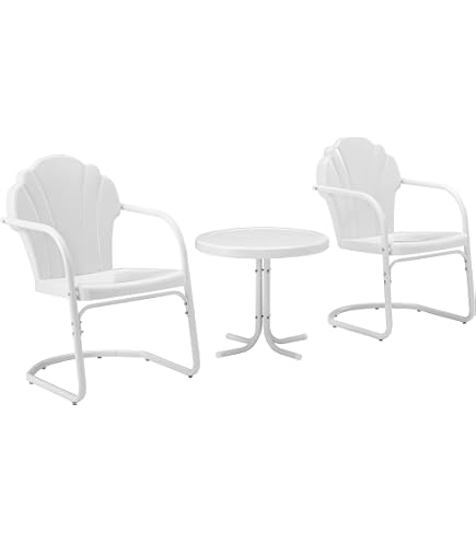 Crosley Ridgeland Gartenmöbel-Set – 2 Stühle + Beistelltisch Aus Metall, Wetterfest