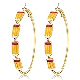 Teacher Appreciation Gifts for Women Teacher Earrings Book Pencil Hoop Earrings Back To School Jewelry Accessories Outfits