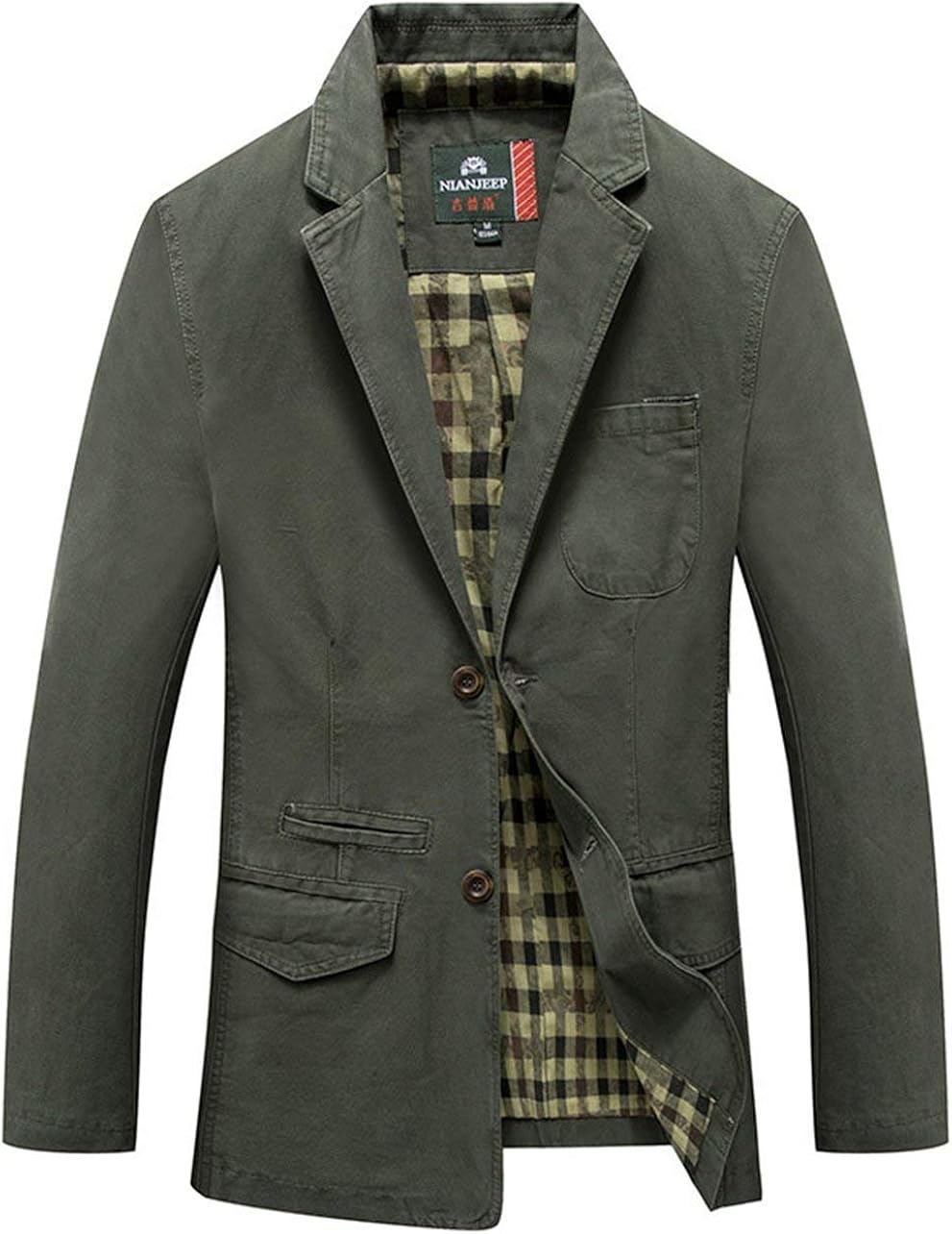 Herren Herbst 2 Knopf Cotton Anzugjacken Sakkos Jacken Suit Festlich