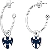 Simran International CF Monterrey de La Liga MX Hoop Post Earrings with Logo Charm