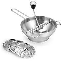 Rotary Food Mill Potato Ricer with 3 Interchangeable Disks, Great for Making Puree or Soups of Vegetables, Baby Foods…