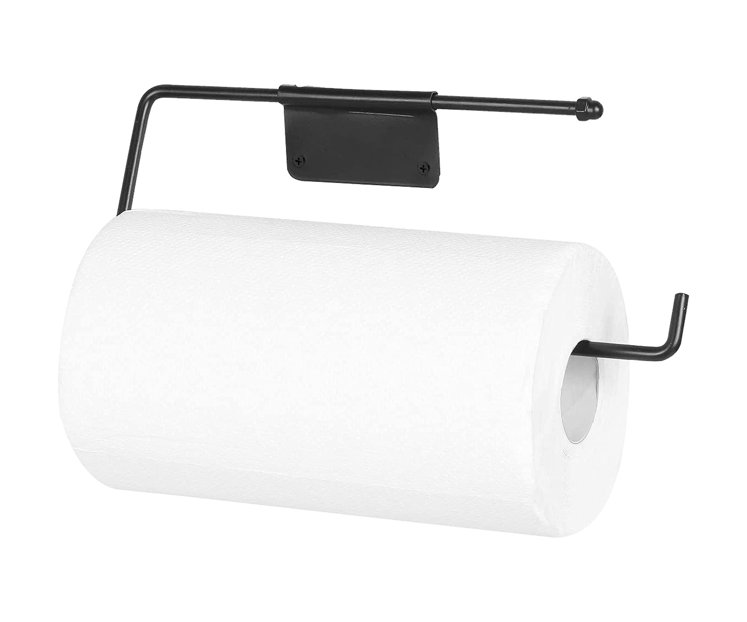 ARSUK Kitchen Paper Towel Holder Black Under Cabinet - Kitchen Roll Holder Wall Mount Design Towel Rack for Bathroom, Washroom, Home Tea Towel Storage, Stainless Steel Over The Door Hanger Organizer