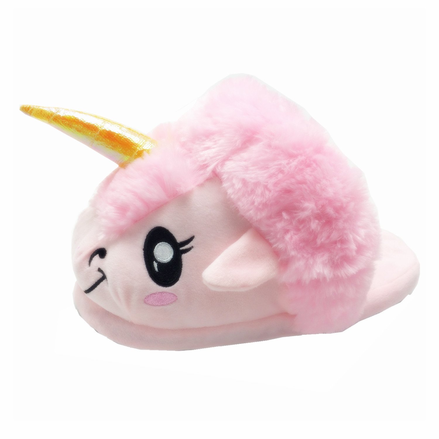 Rainbow Fox Fantasy Unicorn Soft Plush Slippers Slip-On Compatible With Grow Up European Size Hausschuhe (Einhorn-Rosa)