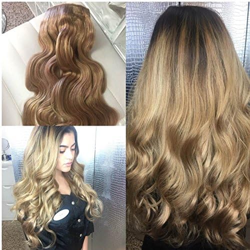Noelle Crown Hair Extensions Remy Human Hair NEW DESIGN! ONLY 3 CLIPS! No Damage! Adjustable Countours to Head Semi Permanant (ASH BLONDE)