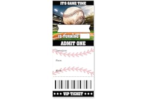 brayqu Baseball Birthday Party Invitations Boy Baseball Ticket Invitations Fill-in (20 Invitation Cards with Envelopes)
