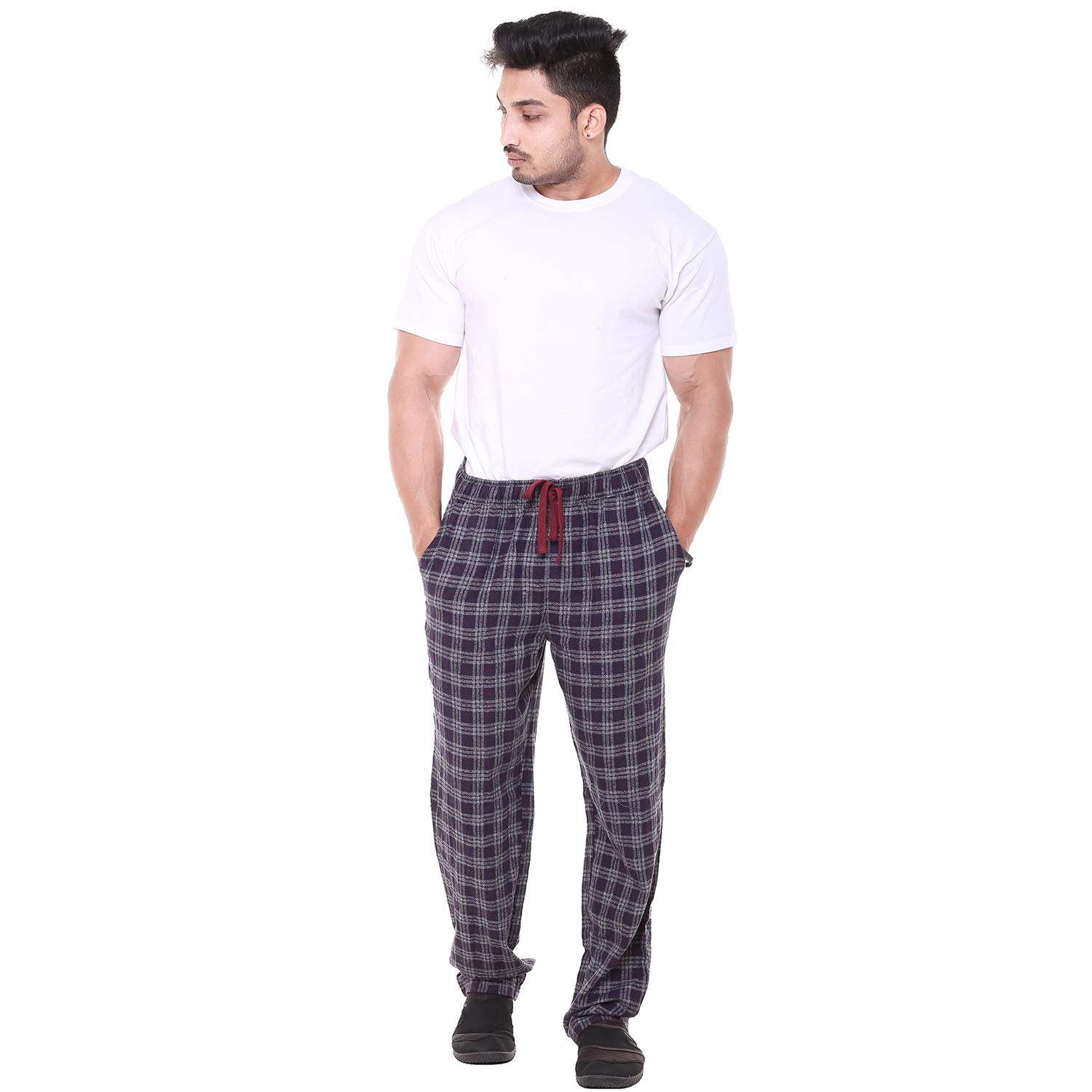 twist men's cotton comfort night western global desi wear checked pyjama pants