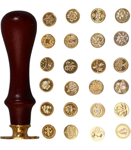 SUNYIK Wax Seal Stamp Set, Sphere Ball Crystal Stone Handle With 4 Wax Seal Stamps Head For Envelope Wedding Invitations, Rock Quartz Handle & 3* Merry Christmas Series & 1* Snowflake Pattern