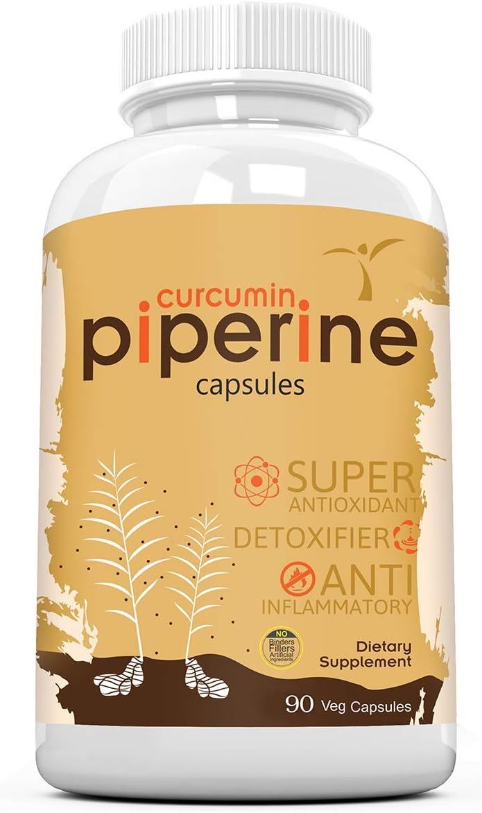 Curcumin Piperine - 500 mg - 90 Veg Capsules
