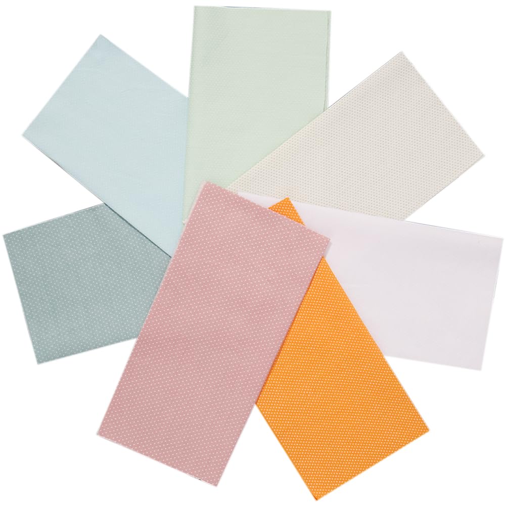 GORGECRAFT 7 Colors 25x25cm Fat Quarters Fabric Dot Pattern Cotton Fabric Precut Bundles Squares Sheets Napkins Patchwork Quilting for Wedding Party DIY Sewing Scrapbooking