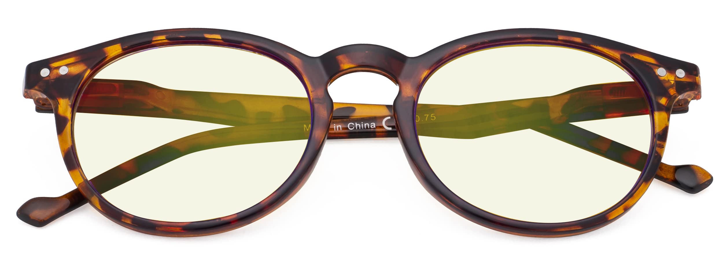 CessBlu Ladies Computer Glasses Round Oval Blue Light Filter Reading Eyeglasses Women(DEMI) +0.5 — image 1