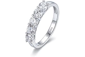 Jeulia Promise Engagement Moissanite Ring 925 Sterling Silver 0.5CT D Color VVS1 Lab Grown Diamond 18k White Gold Stackable E