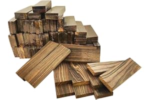 VAREE69 Macassa Black Ebony Lumber Hardwood Burl Knives Handle Scales Knife Makers Material Exotic Wood DIY Tools 2Pcs Size: 3/8" x 1 1/2" x 5 1/8" (+/- 1/16")