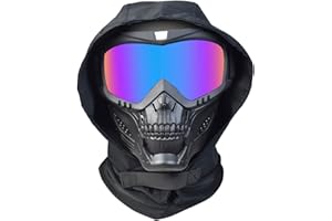 JFFCESTORE Airsoft Mask Balaclava Full Face and Detachable Anti Fog Airsoft Goggles Military Outdoor Sport CS Tactical Paintball Mask Face Eye Protection Headgear Mask