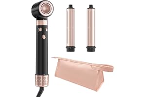 MESCOMB Dual Voltage 3 in 1 Hot Hair Styler – High-Speed Hair Dryer with Air Wrap for Women with Extra Long Barrel Air Styler, European Hair Tools Styling, Fast Drying and Quick Styling, Travel Case