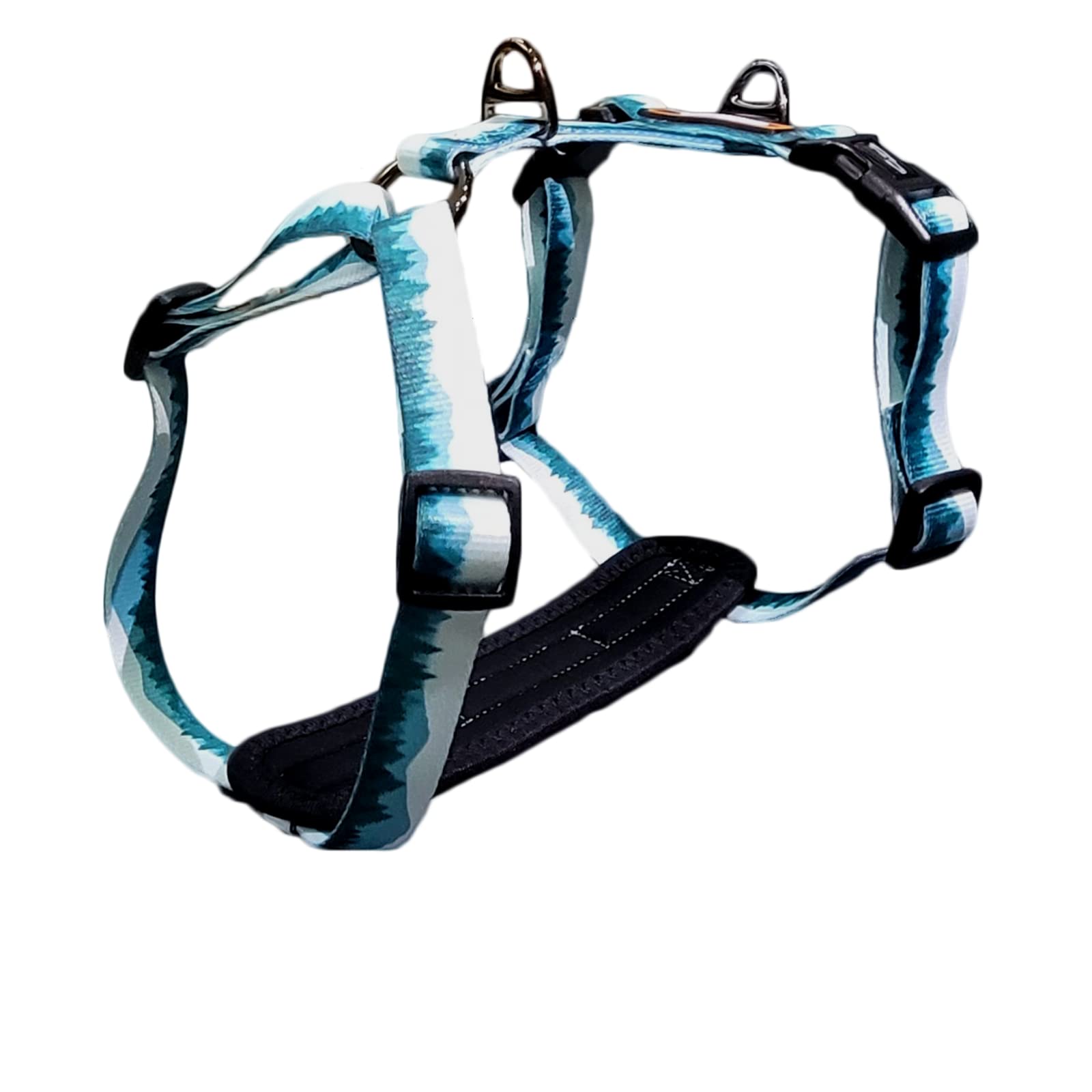 Woofy Woofy Casual H Dog Harness, No-Pull Pet Harness with 2 Leash Clips, Adjustable Soft Padded Dog Vest for Small, Medium, and Large Dogs, Pet Harness, Forest Green Gradiant Color (S)