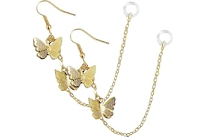 BELLIFFY 2pcs Anti-Lost Wireless Earphone Chain for, Metal Butterfly Decorative Earbuds Strap, Portable Outdoor Earphone Acce