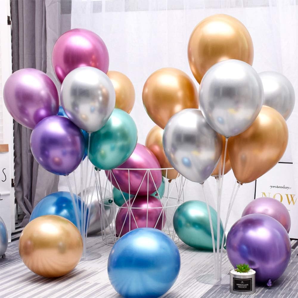 50PCS 12in Chrome Balloons Gold Metallic Balloons Purple Blue Metallic Balloons Shiny Balloons for Party Birthday Wedding Decorations Baby Shower Christmas Decorations - Multicolour Balloons (50PCS) - Image 3