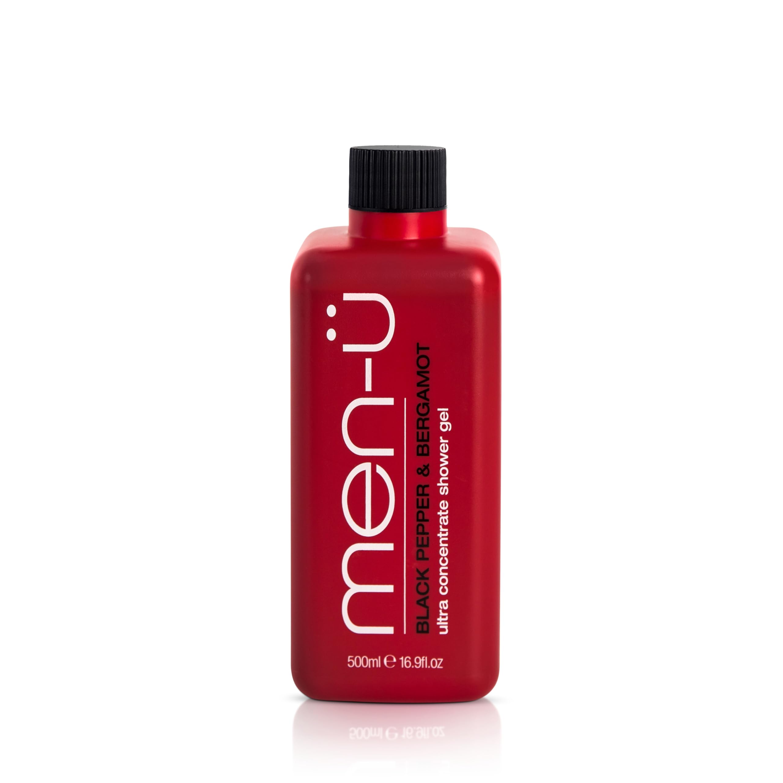 men-u BLACK PEPPER & BERGAMOT mens shower gel 500ml REFILL tank. Ultra-concentrate mens body wash- LASTS UP TO 6 MONTHS. Keeps you fresher for longer, Vegan, Distinctive Spicy & Fruity Fragrance