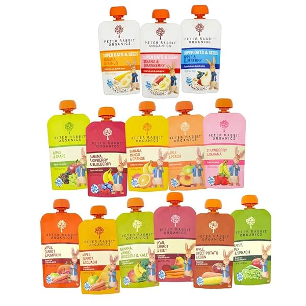 PETER RABBIT ORGANICS ORGANIC FRUIT SNACKS 100% PURE STRAWBERRY AND BANANA, 4-OUNCE (PACK OF 10)