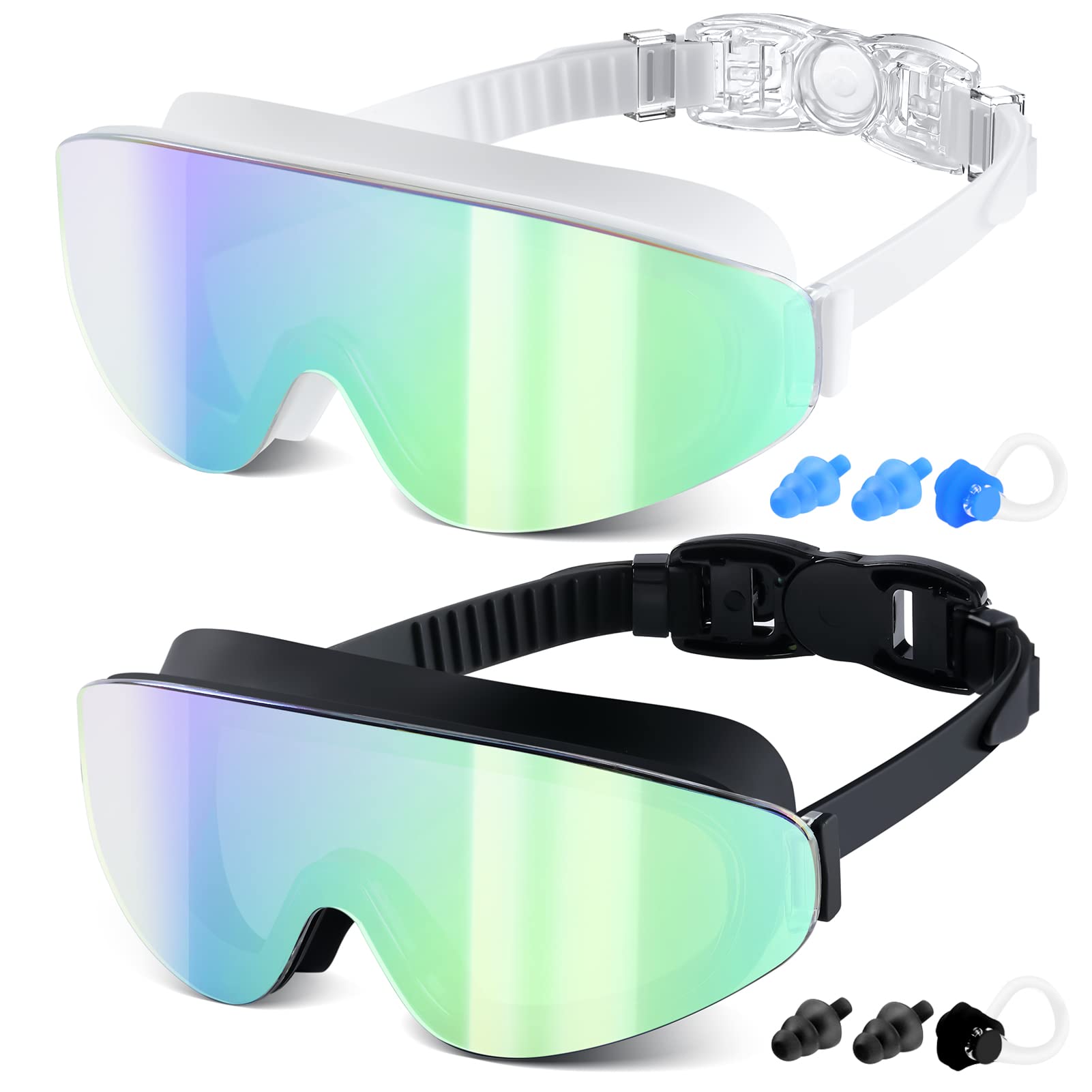 EasYoung Kids Swim Goggles for Age 6-12, 2-Pack Frameless Kids Goggles for Swimming, Anti-Fog, Waterproof, Boys & Girls