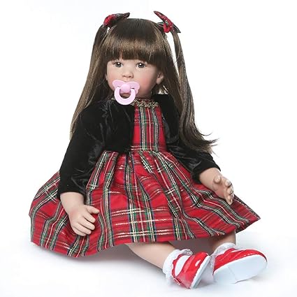 Alician Toy 60cm Silicone Reborn Baby Dolls Baby Doll Alive Realistic Boneca Bebes Lifelike Real Girl Doll Reborn for Birthday Christmas