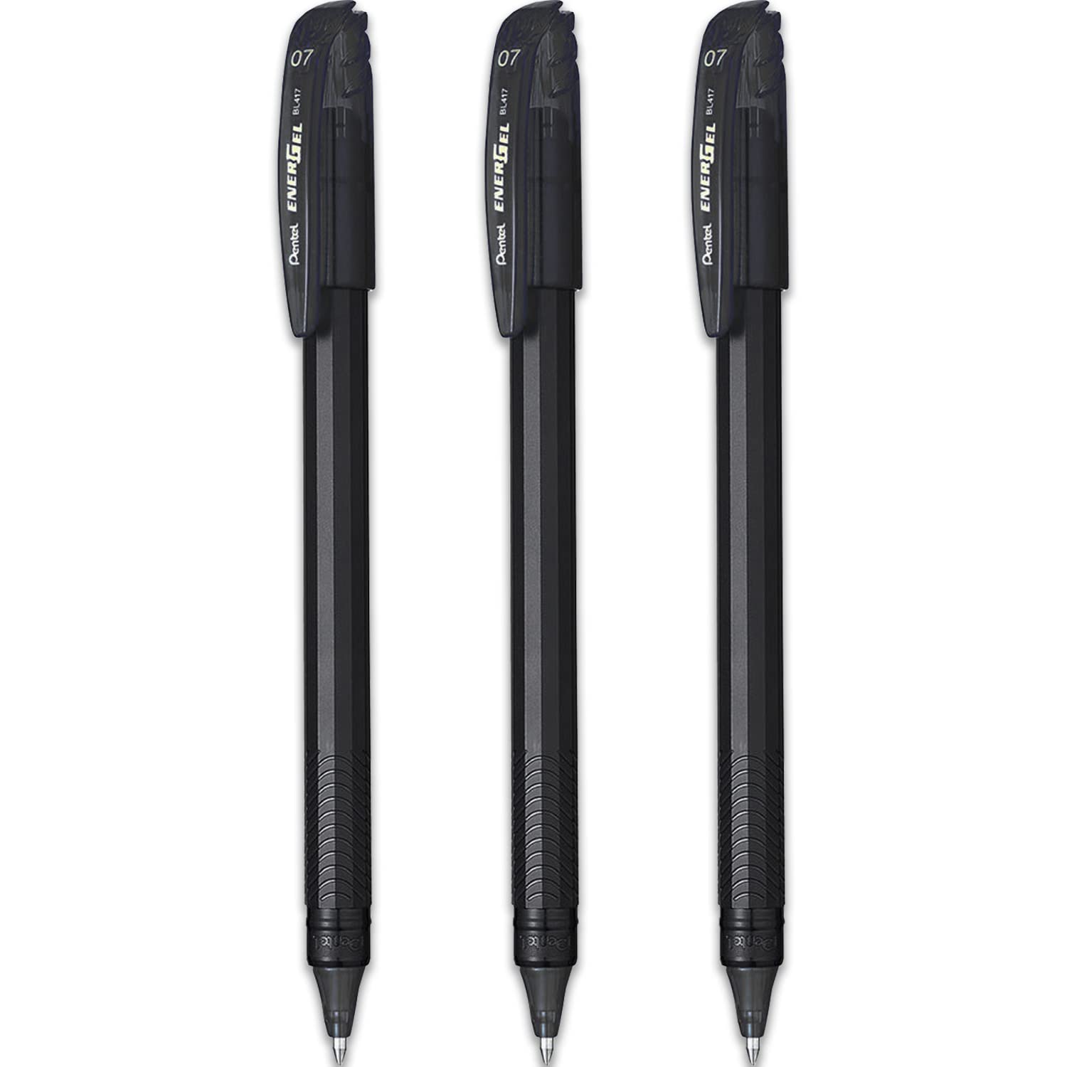 Pentel Energel Rollerball Pen - BL417R - ECO 96% Recycled - Black Ink - Pack of 3