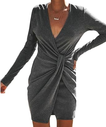 irregular wrap bodycon dress