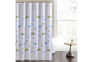 MYRATTS Plastic Shower Liner - Premium PEVA 4G Shower Curtain Liner with Rustproof Grommets and 3 Weighted Magnets, Waterproof Shower Curtains for Bathroom (Small Fish, 72" x 72")