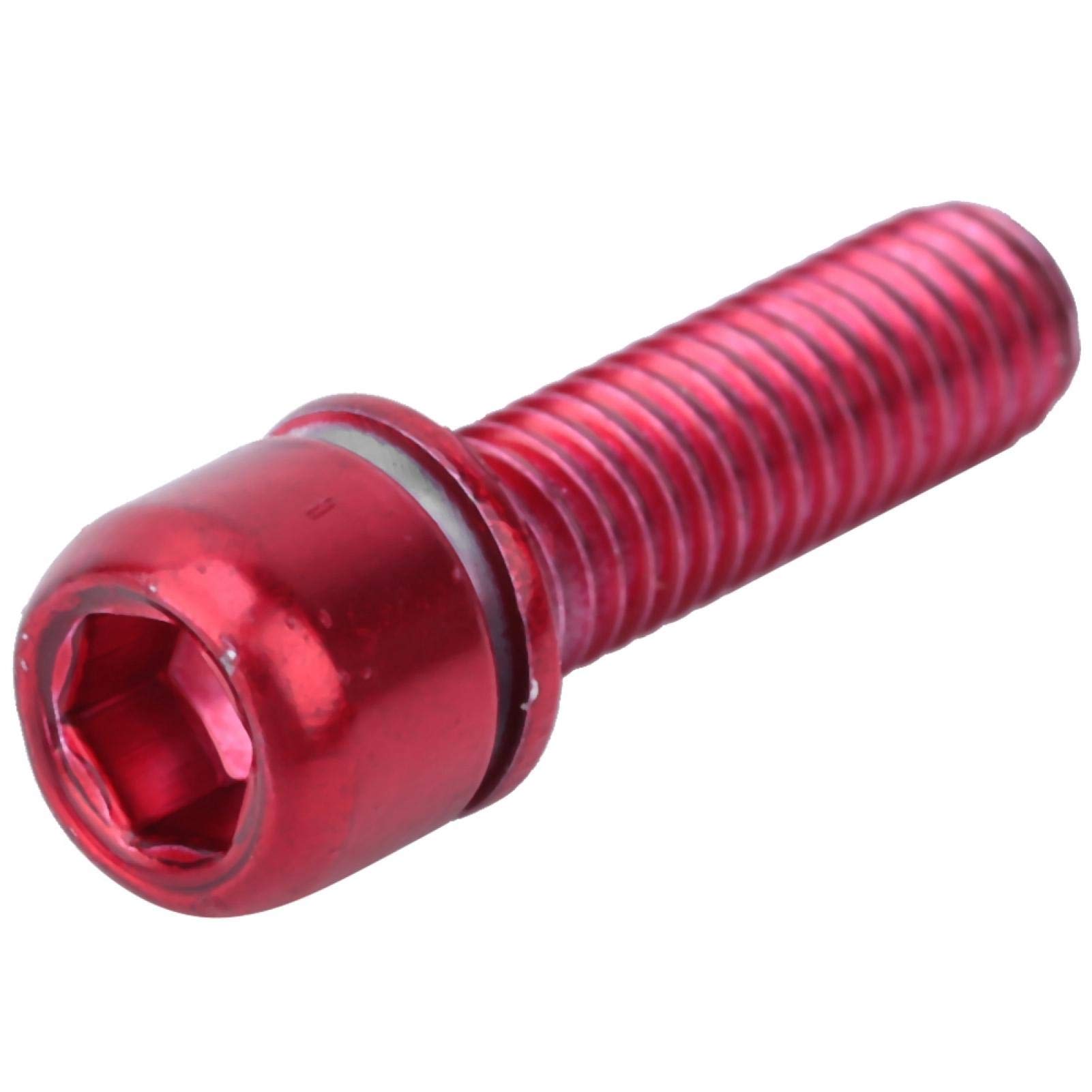 Keenso 6 x Bicycle Stem Screws, M5 x 18 mm Hex Head Bicycle Repair Screws Titanium Plated (Red)