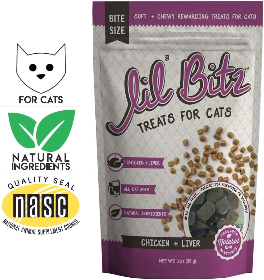 Lil' Bitz Training Treats for Cats (1 Pack, All Cat Sizes - Chicken & Liver)