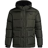 Reebok Mens Winter Jacket - Heavyweight Insulated Mens Winter Coat - Wind Water Resistant Quilted Puffer Jackets for Men
