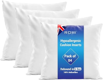 Rohi Set of 4 Hypoallergenic Cushion Pads 35x35 cm White Polyester