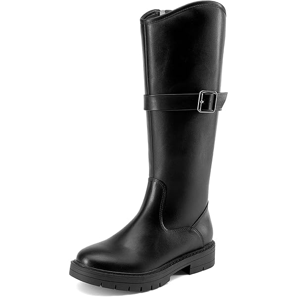 Amazon.com | WUIWUIYU Girls Knee High Boots Ties Zipper