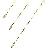 3 Pcs Necklace Extenders for Women, 2" 4" 6" 18k Gold Plated Chain Extenders for Necklaces, Gold Necklaces Bracelet Anklet Extender for Women Jewelry Making,