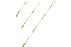 BONISON 3 Pcs Necklace Extenders for Women, 2" 4" 6" 18k Gold Plated Chain Extenders for Necklaces, Gold Necklaces Bracelet Anklet Extender for Women Jewelry Making,