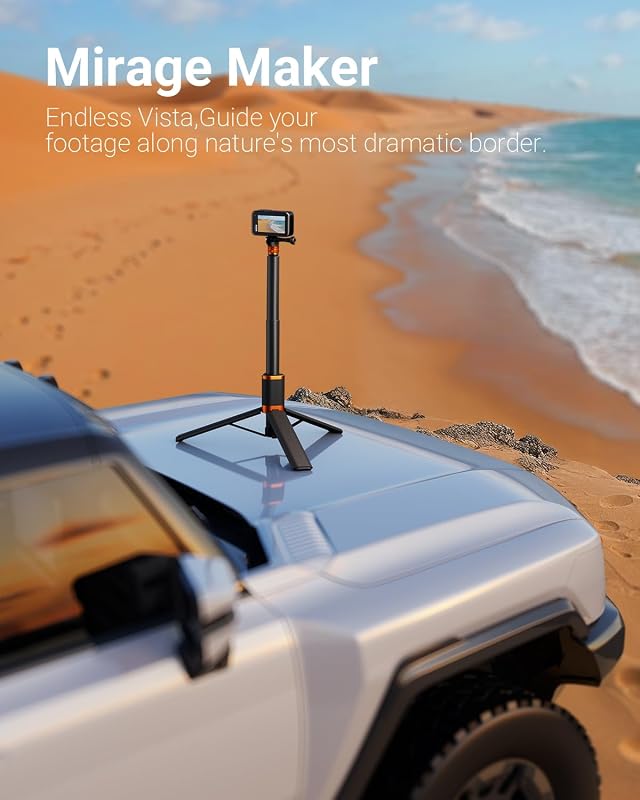Trípode invisible para selfie de 48 pulgadas para Insta360 X4/GO 3/X3/ONE RS/ONE X2/ONE X/GO 2/ONE R/ONE - Barra de extensión para selfie con mango ajustable impermeable para cámara de acción