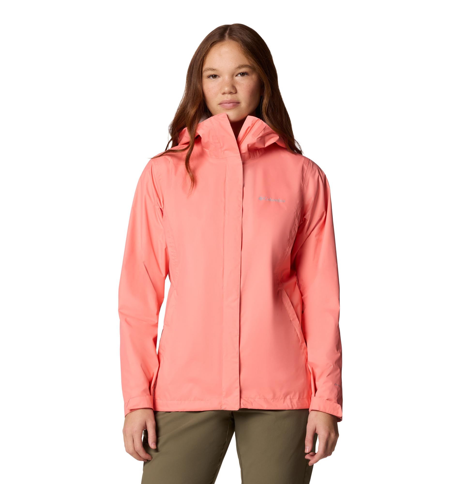 Columbia Womens Arcadia II Waterproof Rain Jacket, Alpenglow, 3X Image
