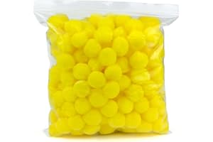 FKEYTO 200 Pieces Pom Poms, 1 Inch Craft Pom Poms, Fuzzy Pompom Puff Balls for DIY Arts, Crafts Projects, Home Decorations (Yellow)