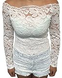 ZANZEA Women's Sexy Lace Embroidery Floral Off Shoulder Blouse Shirt
