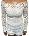 ZANZEA Women's Sexy Lace Embroidery Floral Off Shoulder Blouse Shirt