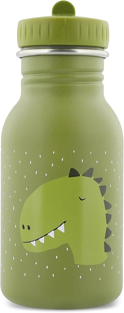 Trixie Drinking Bottle Mr. Dino 350ml Stainless Steel Green Leakproof