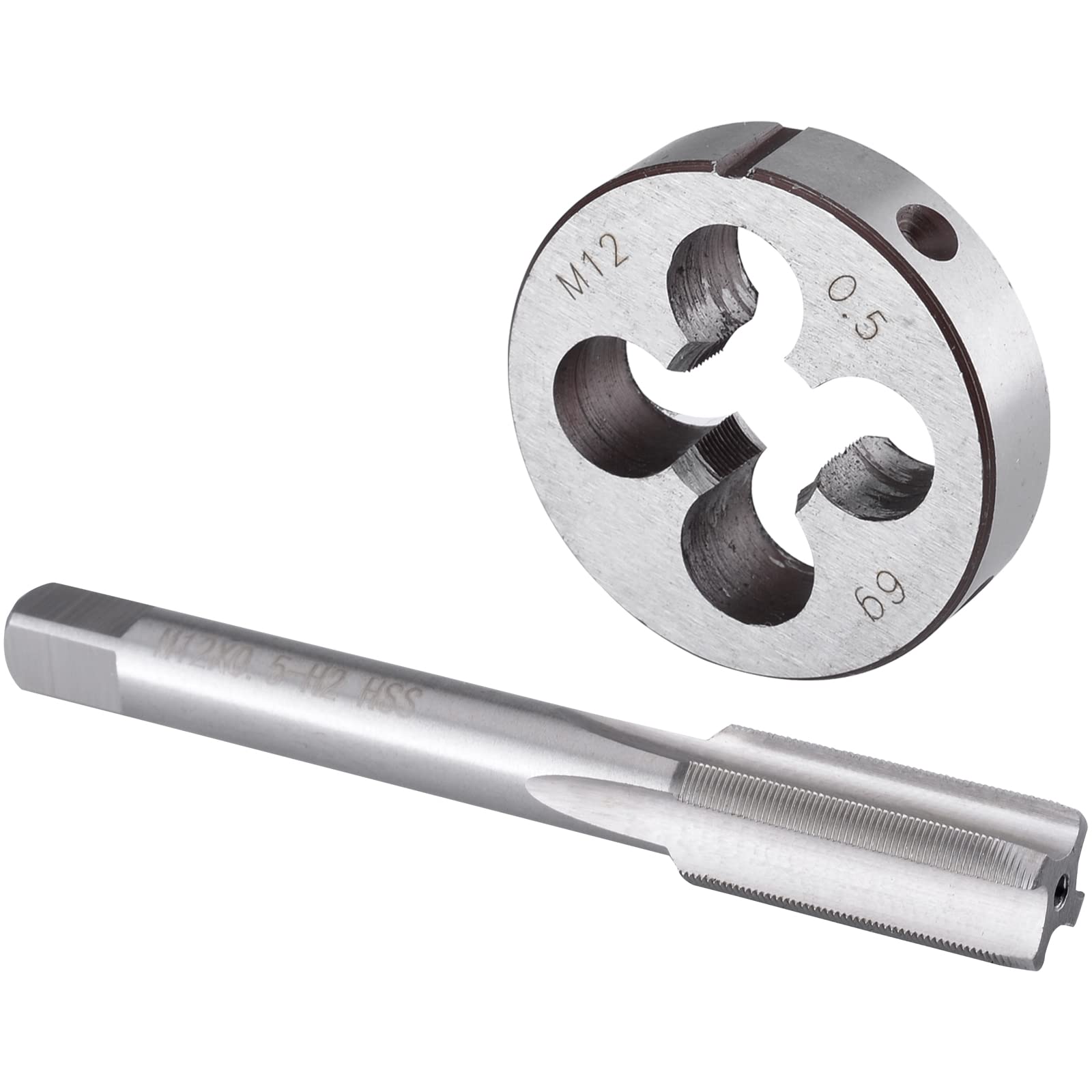 Burkit M12 X 0.5 Tap and Die Set, M12 x 0.5 Machine