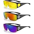 3 Pieces TAC Flip Glasses Sports Flipping Sunglasses Cover-ups Sunglasses