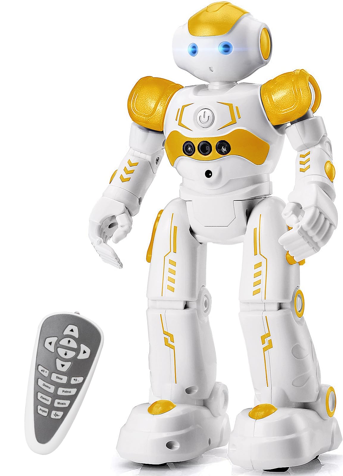 KingsDragon RC Robot Toys for Kids, Gesture & Sensing Programmable Remote Control Smart Robot for Age 3 4 5 6 7 8 Year Old Boys Girls Birthday Gift Present,Yellow Image