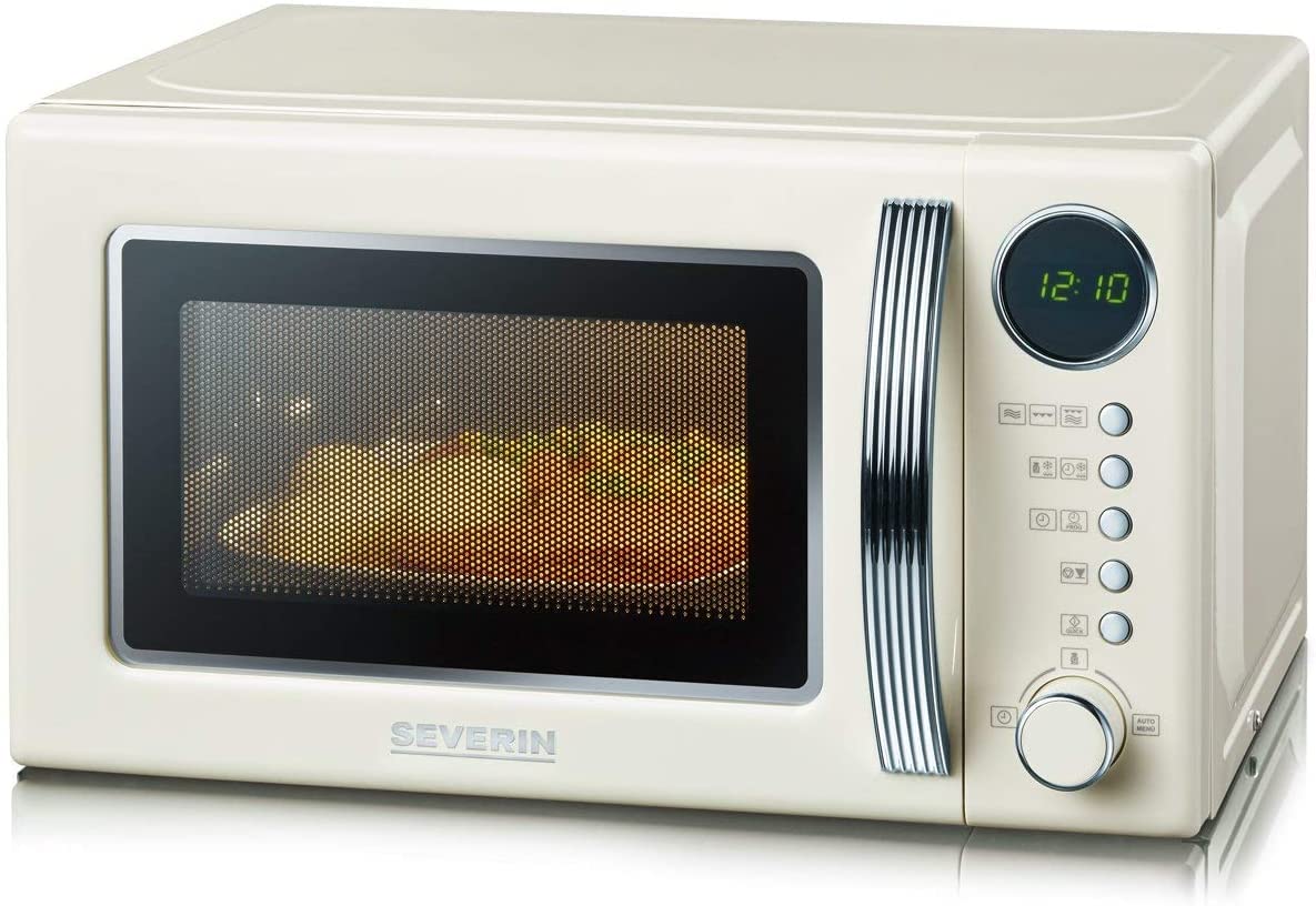Severin Retro Cream Retro Design Microwave with Grill MW 7892, 700W, 2.0L, 10.8kg, 8 Auto Cook Programs, 5 Power Levels, Touch Control, Countertop