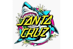 FINK STUDIO Santa Cruz Shark Vinyl Sticker Waterproof Decal Laptop Wall Window Bumper Sticker 5"