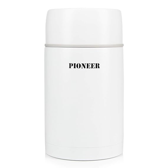 Pioneer Thermo-Speisegefäß 1,0 L Edelstahl Doppelwandig Vakuum-Isolierbehälter 8 Stunden Heiß 24 Stunden Kühl BPA-Frei - Matt
