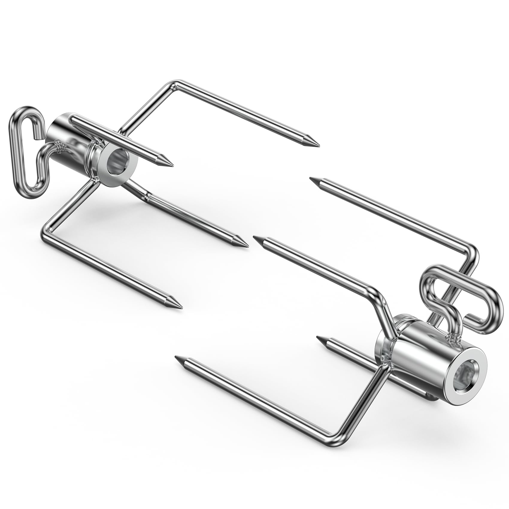 Onlyfire 6008 BBQ Roast Rotisserie Skewer Forks for 8x8 mm Square Spit Rods