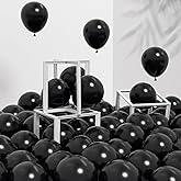 Awenztech 120pcs 5 inch Black Balloons, Small Black Latex Balloons for Graduation Halloween Birthday Party Decorations