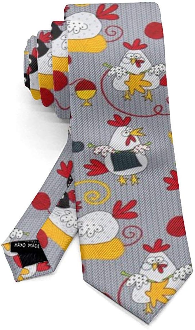 Necktie Ties Gift Mens Teens,Red Chickens Grey Amazon.co.uk Clothing